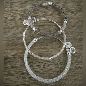 Alex and Ani silver/ purple metallic set